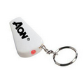 White Light Up Whistle Keychain with Red LED